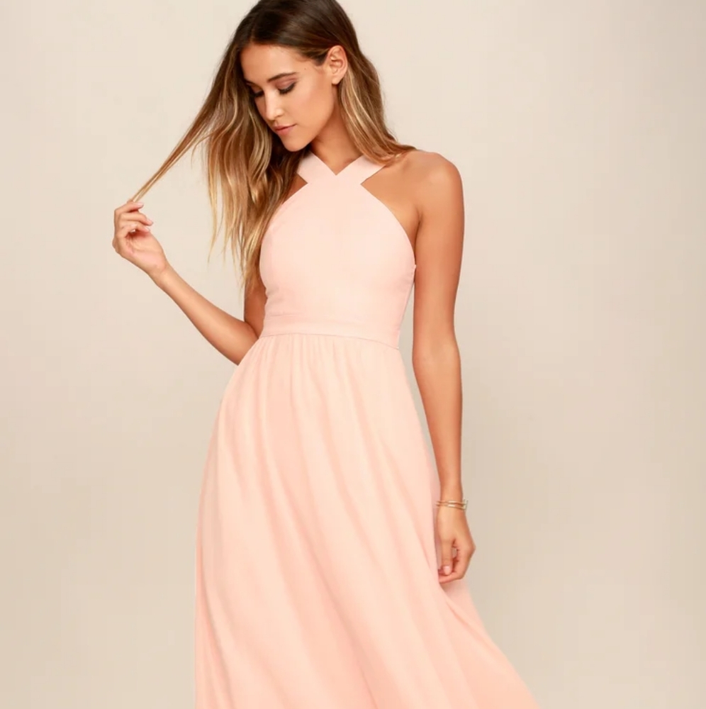 Lulu's Air of Romance Blush Dress